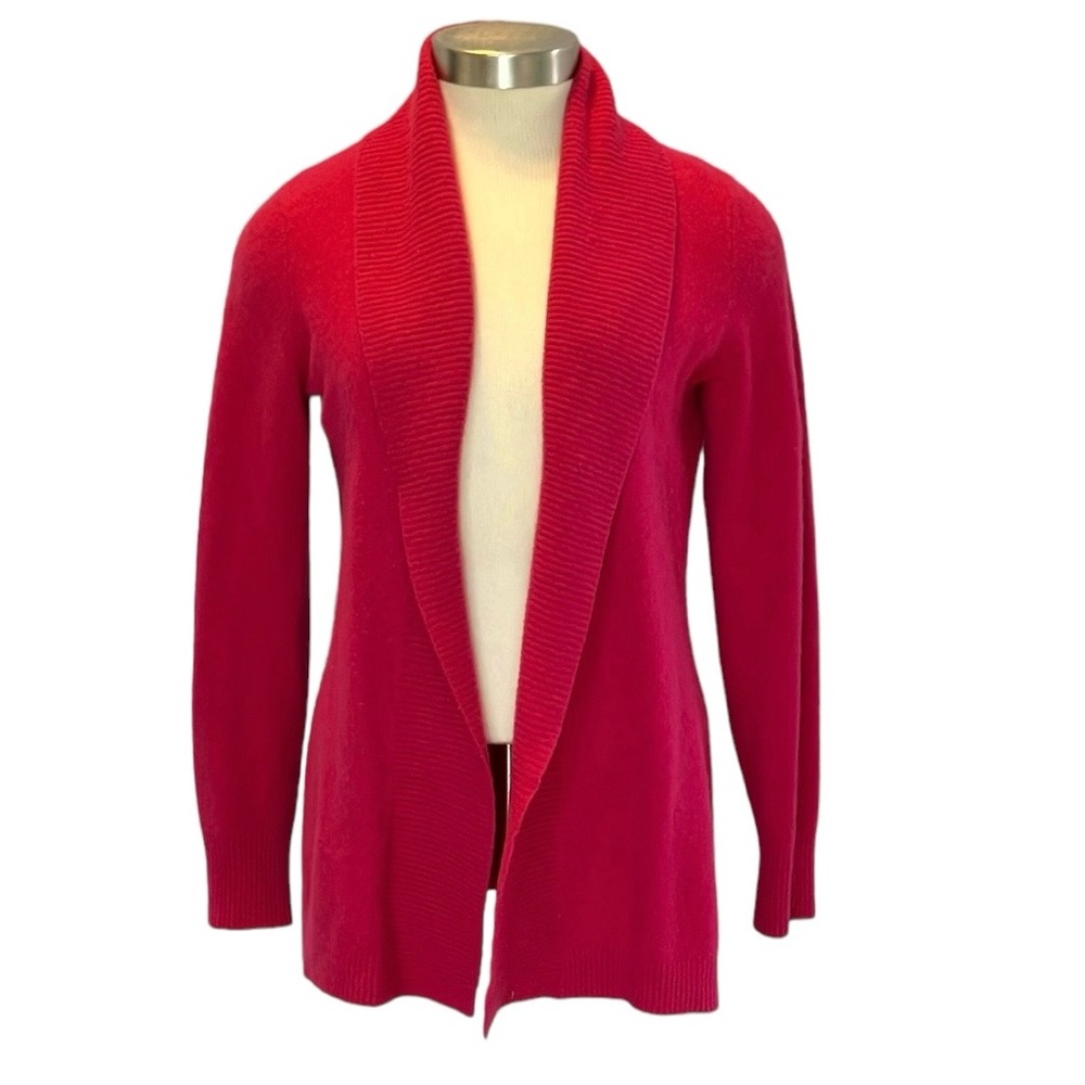 L.L. Bean 100% cashmere cardigan sweater hot pink size medium